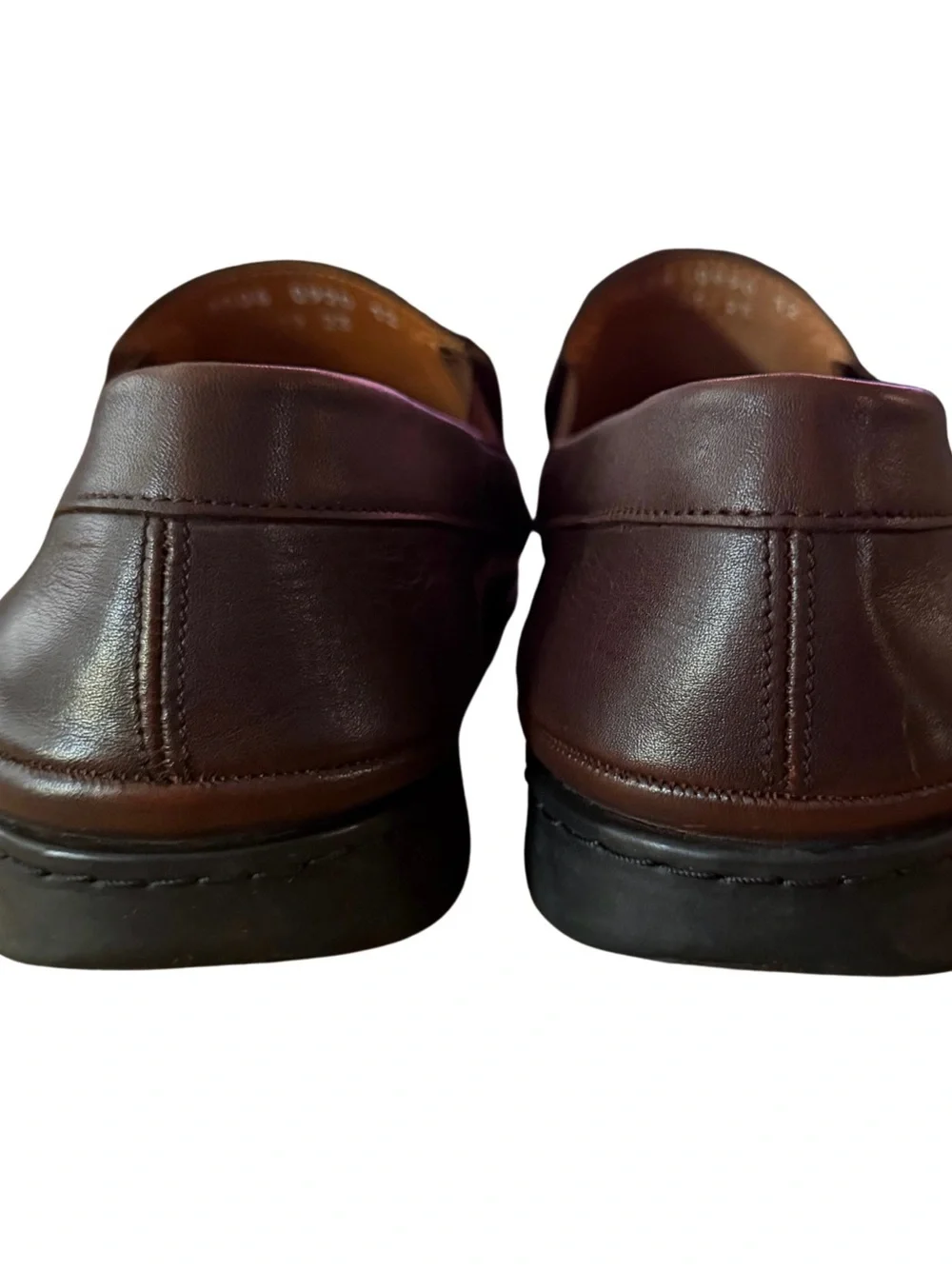 Size 12 Imac Men's Italian Leather Loafers - Dark Brown